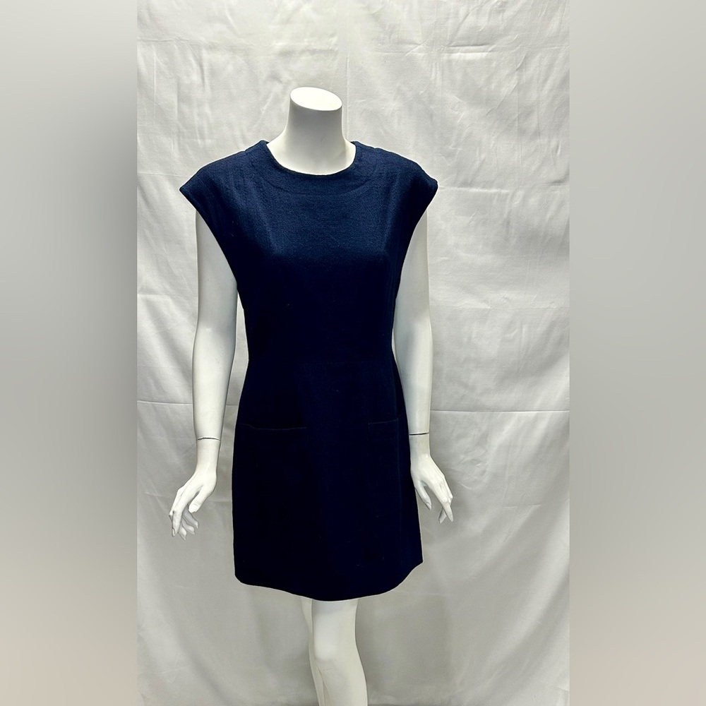 Tibi Sleeveless Navy Blue Pocket Dress Size 8